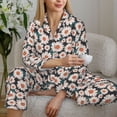 thumbnail image 6 of Uemuo Daisies Flowers Pattern Womens Pajama Sets,PJ Set for Women,Pajamas for Women Logo,Long Sleeve Pajama Set for Women,Soft Long Sleeve Top With Pants-Medium, 6 of 9