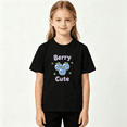 thumbnail image 2 of Cute Blueberry Girls Graphic Tee, Funny Berry Cute Fruit 100% Cotton Kids Short Sleeve T-Shirt, 2 of 5