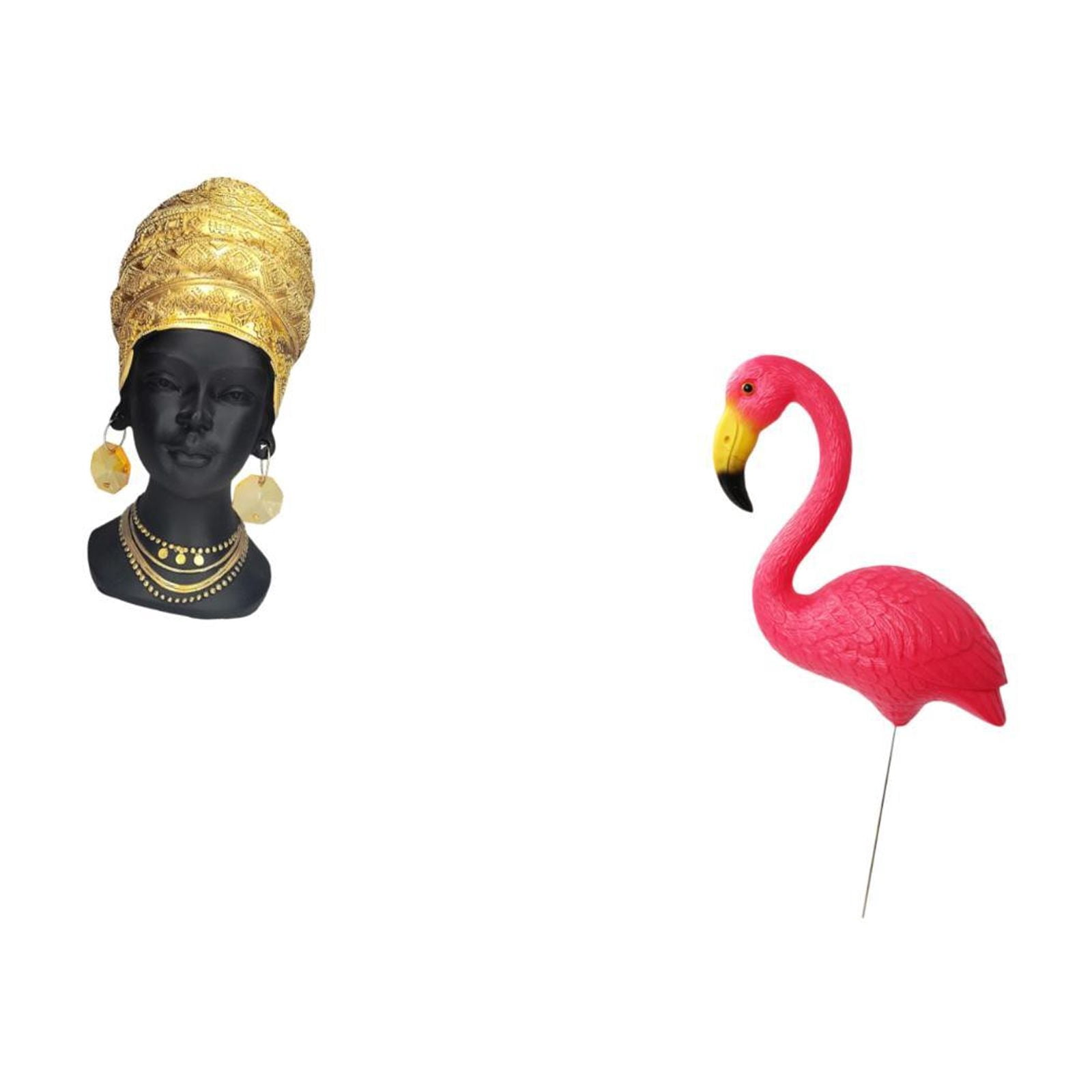 CarpNettore African Woman Bird Statue Tabletop Ornament Figurine Yard Art Centerpiece Resin Creative Sculpture for Home Decor Entrance Shelf Holiday Spring