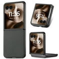 thumbnail image 2 of ELEHOLD for Motorola Razr+ 2025 /2024 Slim Folding Case , Fiber Pattern Full Body Protection Shockproof Anti-Fingerprint Anti-Scratch Protective Case for Motorola Razr+ 2025/2024 ,Black, 2 of 8