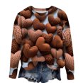 thumbnail image 4 of Qiopertar Mode de la Saint-Valentin Chandail en Molleton Décontracté à Manches Longues Col Rond Imprimé pour Femmes Offres de la Semaine Liquidation à Moins de 5$ Économie jusqu'à 90 % de Réduction, 4 of 4