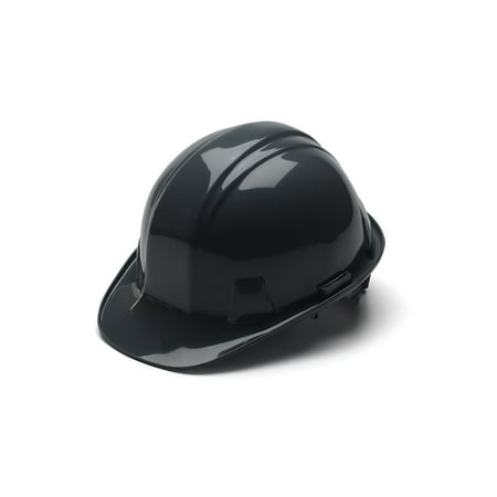 Pyramex Cap Style 4 Point Ratchet Suspension Hard Hat with Rain Trough - Comfortable Low Profile Design, Black By Pyramex Safety Ship from