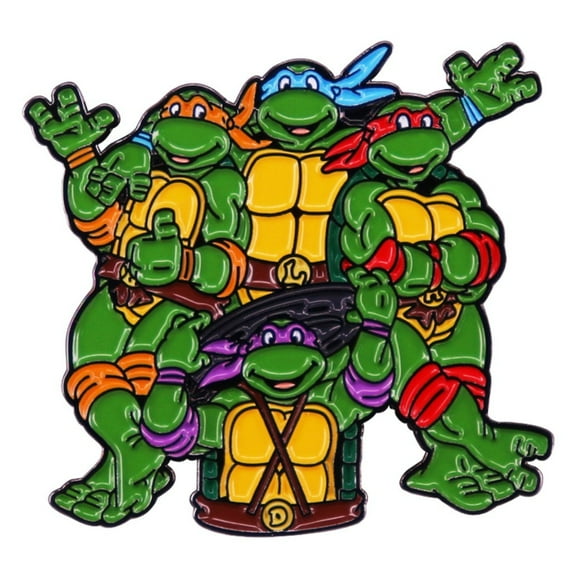 Teenage Mutant Ninja Turtles Group 1.5 Inches Tall Enamel Metal Pin