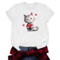 thumbnail image 1 of TSADFHJI Womens T Shirts V Neck Cat Print T Shirt M Clear, 1 of 5