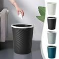 thumbnail image 1 of Cubo de Basura a Rayas Ganfancp con Anillo de Presión Papelera Cocina Baño Garaje, 1 of 7