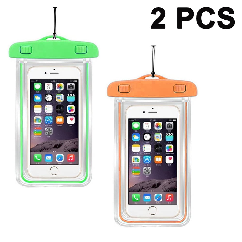 2Packs Luminous Waterproof Phone Pouch Armband Cell Phone Case Cover Dry Bag US 