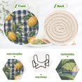thumbnail image 4 of Yayeee 6 PCS Drink Coasters with Holder Set Woven Absorbent Round Tabletop Hot Pad, Cartoon Beige Lemon, 4 of 7