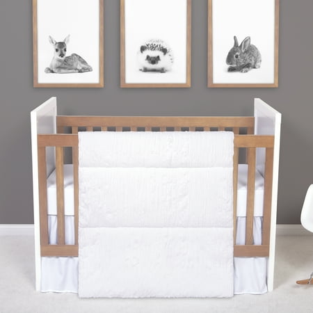 Simply White 3 Piece Crib Bedding Set Walmart Com Walmart Com