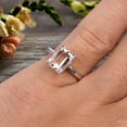 thumbnail image 2 of 7x5mm Emerald Cut 1 Carat Morganite Engagement Ring Wedding Ring Promise Ring 10k White Gold Solitaire Anniversary Ring Personalized for Brides, 2 of 4