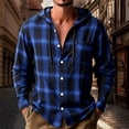 thumbnail image 5 of Breezora Men's Long Sleeve Shirt Plaid Flannel Casual Button Down Hooded Jacket Outdoor Hiking Camping Utility Shacket with Pockets XXL Size Dark Blue, 5 of 6
