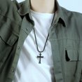 thumbnail image 2 of Collar con colgante de cruz negra como regalo para tu novio, viene con una cadena., 2 of 3
