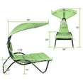 thumbnail image 4 of Hanging Chaise Lounger Chair Patio Porch Arc Swing Hammock Chair Canopy Outdoor [Green], 4 of 8
