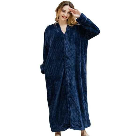 Fleece Ladies Soft Tie Front Dressing Gown Robe Long Marks and Spencer Robe