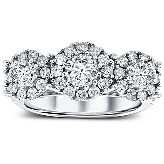 Empire Jewel Elegant 1.2 Ct Round Cut Lab Created Diamond Ring for Her - 14K White Gold Over - Classic Engagement Ring for Women's - Ideal for Proposals, Anniversaries, and Birthday Celebrations