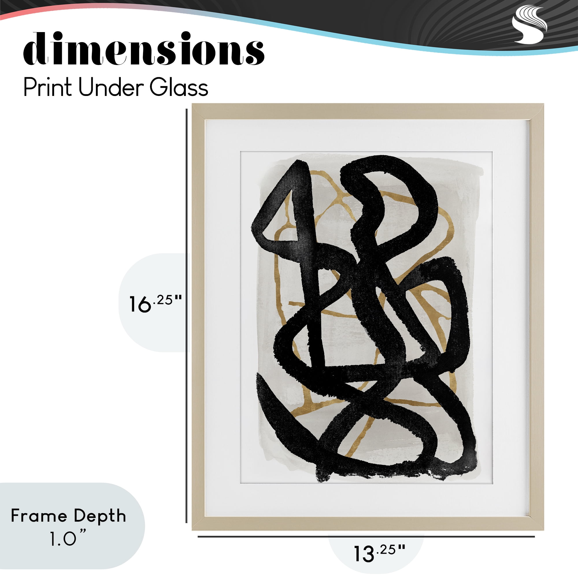 Stupell Industries Hindsight Black & Beige Birch Framed Print Under Glass, design by Lucille Price