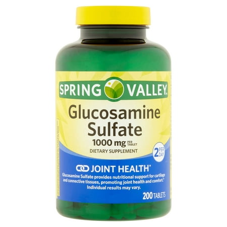 Spring Valley Glucosamine Sulfate Complément alimentaire Comprimés, 1000mg, 200 count