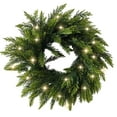 thumbnail image 2 of Pre-Lit Christmas Wreath -20 Inch Real Touch Norfolk Pine Wreath for Front Door, Lighted Christmas Wreath with Lights, Xmas Wreath for Home Table Wall Window Indoor Outdoor Christmas Decoration, 2 of 9