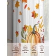 thumbnail image 3 of Orange Thanksgiving Sheer Curtains 63 Inch Length 2 Panels Set, Semi Transparent Voile Rod Pocket Curtains for Living Dining Room Bedroom Drapes Pumpkins Maple Leaves Autumn, 3 of 6