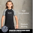 thumbnail image 4 of Elite Sports Rash Guards pour Garçons et Filles, Manches Courtes Compression BJJ Enfants et Jeunes Maillot Dermoprotecteur (Gris, Large), 4 of 4