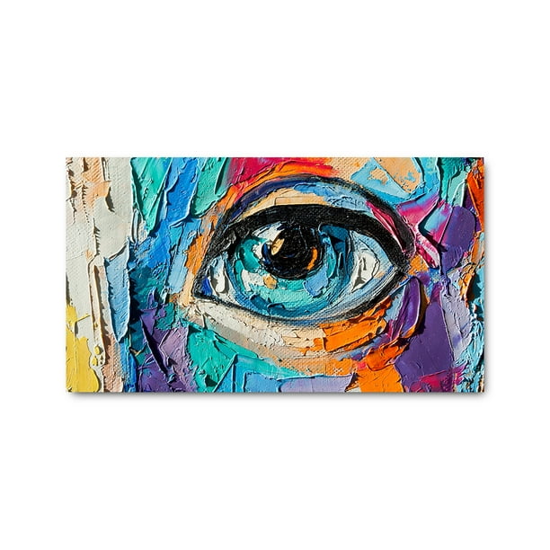 Cuadro Ojo de Colores Tipo Oleo Tela 100% Algodón Canvas Moderno de Colores Listo para Colgar Incluye Taquetes y Tornillos Maxigráfica Shop Cuadro Abstracto Mosaico
