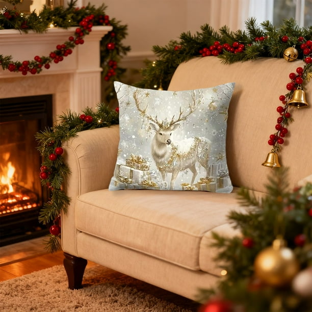 45 X 45cm Christmas Pillow Cover Holiday Decoration Sofa Decoration Pillow Cushion Cover