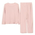 thumbnail image 3 of Wangmeiwg Women's Pajama Sets Women's Soft Flannel Pajama Set Cozy Winter Loungewear For Home Comfortable Sleepwear Light Pink, 3 of 8