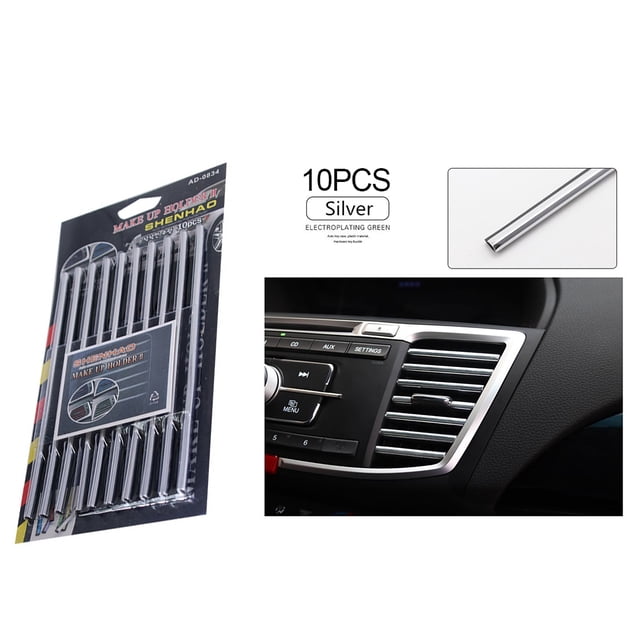 Scienceny 10 unids/set de decoración de salida de aire acondicionado Universal para coche, tiras decorativas de rejilla de ventilación Interior en forma Automoción decorativa y accesorios No.01 Scienceny VI0235-01B