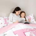 thumbnail image 4 of Castle Fairy Pink Personalized Initial D Twin Comforter Sets,Cherry Love Heart Bedding Set, 4 of 7