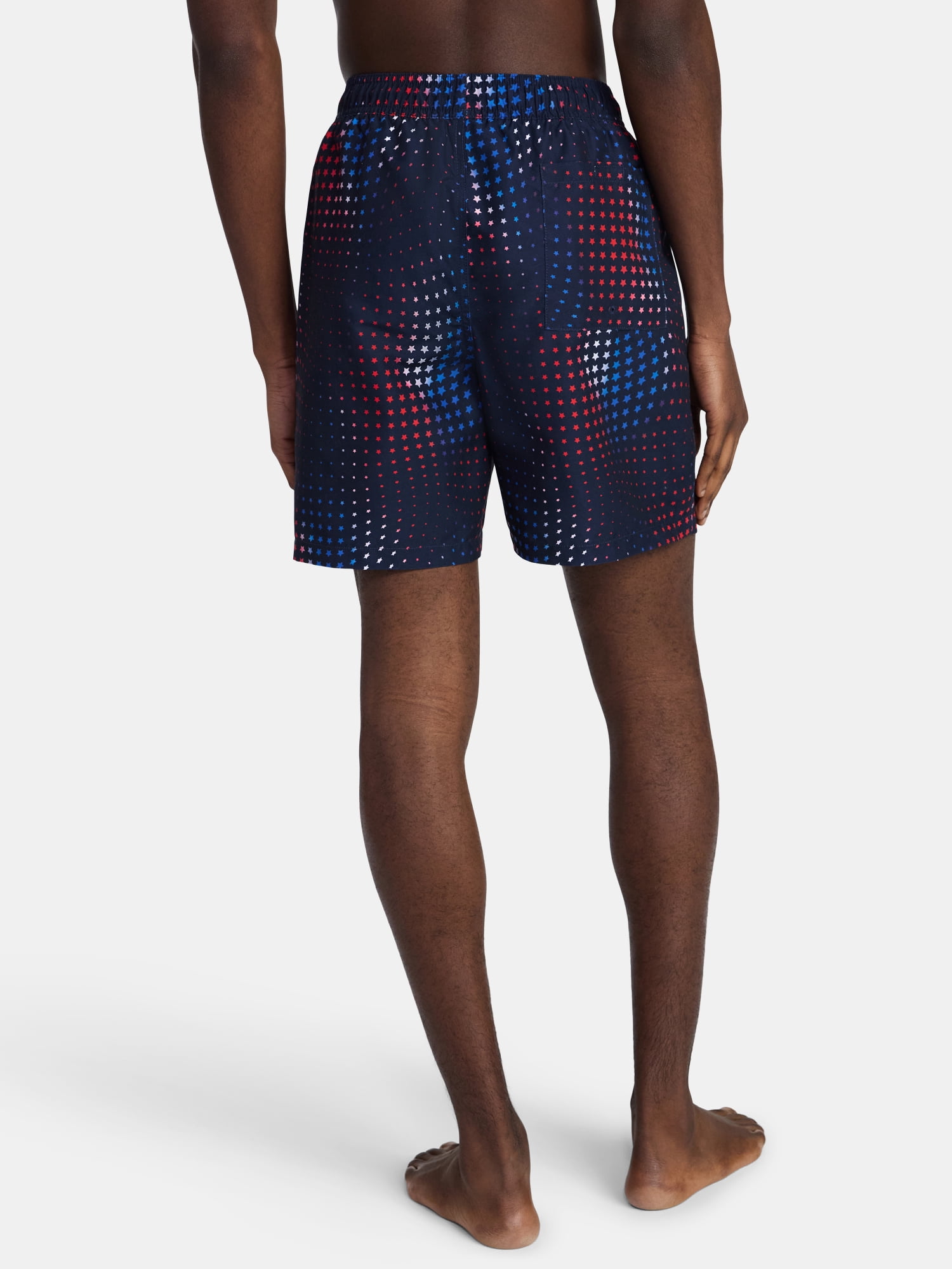 Fourth of July Men's & Big Men's Americana Swim Trunks from Way to Celebrate, 7" Inseam, Sizes S-3XL
