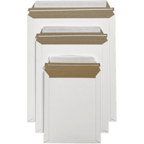 LUXPaper 9 x 11 1/2 Cardboard Mailers, White, 250/Pack