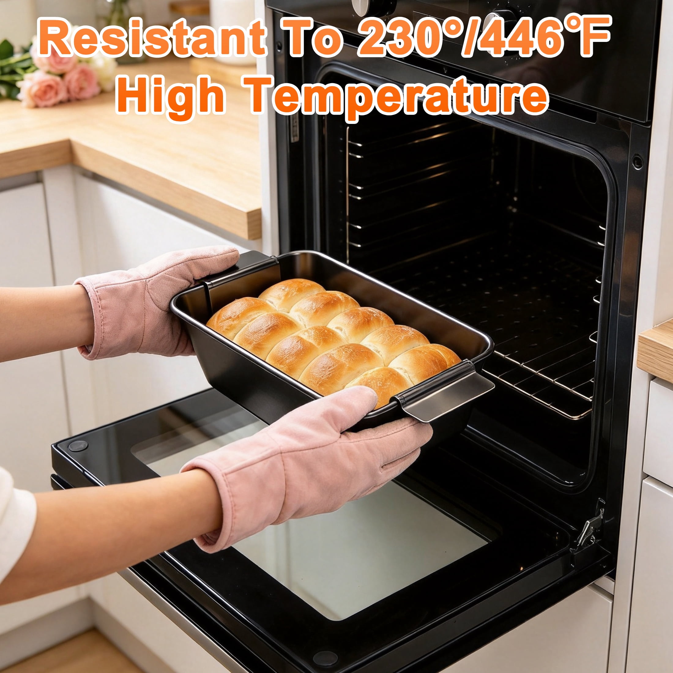 Non-Stick Carbon Steel Loaf Pan, 9.8 Inch Rectangular Bread Baking Mold with Perforated Baking Tray, Oven Safe Toast Pan for Homemade Bread