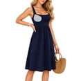 thumbnail image 6 of Tqcoqu Womens Summer Dresses with Built in Bra,2026 Square Neck Beach Dress with Pockets,Casual Flare Sun Dresses,Navy Women's S-XXXL, 6 of 7