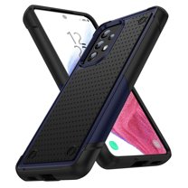 ELEHOLD for Samsung Galaxy A53 5G 2022 Fit Case, Military-Grade Dual Layer Raised Frame Screen & Camera Lens Protective Armor Hybrid PC TPU Anti-Drop Shockproof Slim Rugged Case,Navyblue
