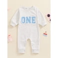 thumbnail image 2 of Suealasg Baby Boys Girls Birthday One Piece Clothes Long Sleeve Letter Print Romper Bodysuit 6 12 18 Months Infant Newborn Fall Jumpsuit Clothing, 2 of 7