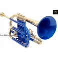 thumbnail image 3 of Musical Cornet Trumpet Bb Flat Professional Long Bell Cornet Mouthpiece Instrument For Beginner Student (Blue Brass), 3 of 5