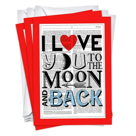 To The Moon Valentines/Galentines Day Greeting Cards | 3 Pack Set (5x7)