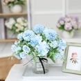 thumbnail image 2 of 3 piezas de rosa, hortensia, flor de rayón, rosa blanca, adorno universal sin jarrón (azul) oso de fresa Electrónica, 2 of 4