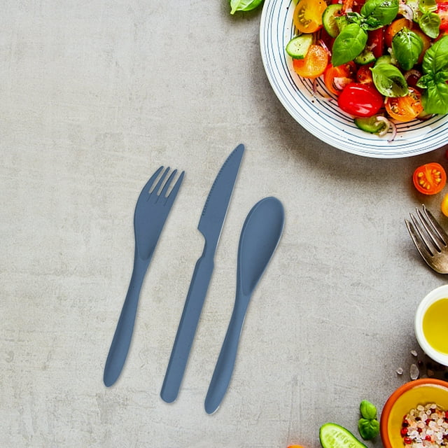 Fridja Summer Savings Wheats Straw Knife, fork and Spoon Three-piece Set, Camping Out Convenient Tableware Set, Children's Tableware Gifts Birthday Gift