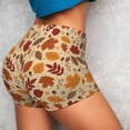 thumbnail image 4 of Fotbe Autumn Leaves 2 Seamless Shorts, Womens Workout Shorts High Waist Stretch Booty Short for Gym/Yoga/Running/Biking-X-Large, 4 of 9