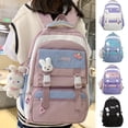 thumbnail image 2 of Mochila De Contraste De Color Kawaii, Mochila Escolar Con Múltiples Bolsillos, Mochila De Viaje Estilo Preppy, Mochila De Regreso A La Escuela, 2 of 4