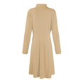 thumbnail image 6 of Women's Casual Fashion High Neck Long Sleeve Solid Color Midi Dress, Fall and Winter Elegant Dress for Everyday Wear, Comfortable and Versatile Styling,Khaki,XL, 6 of 7