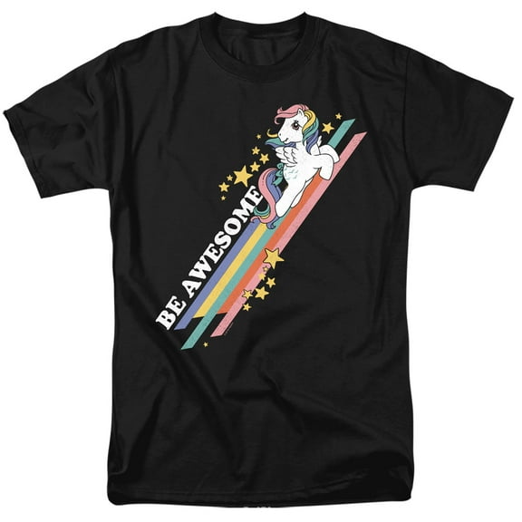 My Little Pony Retro Be Awesome S/S Adult 18/1 T-Shirt Black