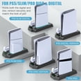 thumbnail image 2 of PS5 / PS5 Slim Stand and Cooling Station with Dual Controller Charging Station for PlayStation 5 Console, PS 5 Accessories Incl. Controller Charger, Cooling Fan, Headset Holder, 3 USB Hub, Screw, 2 of 13