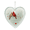 A005- Style E, variant on Heart Shaped Cardinal Ornament with Frosted Green Glass Design, Sympathy Gift for Loss of Loved One, Remembrance Gift for Loss in Loving Memory 1 Pack