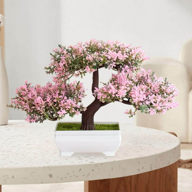 ziyahi Artificial Plants Bonsai Tree for Home Garden Office Wall Book Shelf Decor Pink