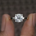 thumbnail image 3 of Cora Jewellery 3CT Cushion cut Moissanite Ring, Solitaire Engagement Ring for Women, 14K White Gold, 12 US, 3 of 5