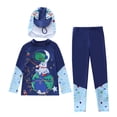 thumbnail image 2 of ATOGUTA Swimsuit Boys 3-Pieces Long Sleeve Bathing Suit Rashguard Summer Beach Swimwear Sets Size 3T-11, Dark Blue, 2 of 6
