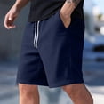 thumbnail image 3 of Inglocry Men's Corduroy Shorts Casual Elastic Waist Drawstring Summer Beach Vacation Shorts with Pockets 2026 Navy 3XL, 3 of 4