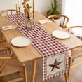 thumbnail image 3 of Table Runner 72 Inches Long for Kitchen Dining, Western Texas Star Retro Dresser Scarf Farmhouse, Dining Table Decorations for Wedding/Parties, Rustic Vintage Farm Red Beige Plaid 16 x 72 In, 3 of 8