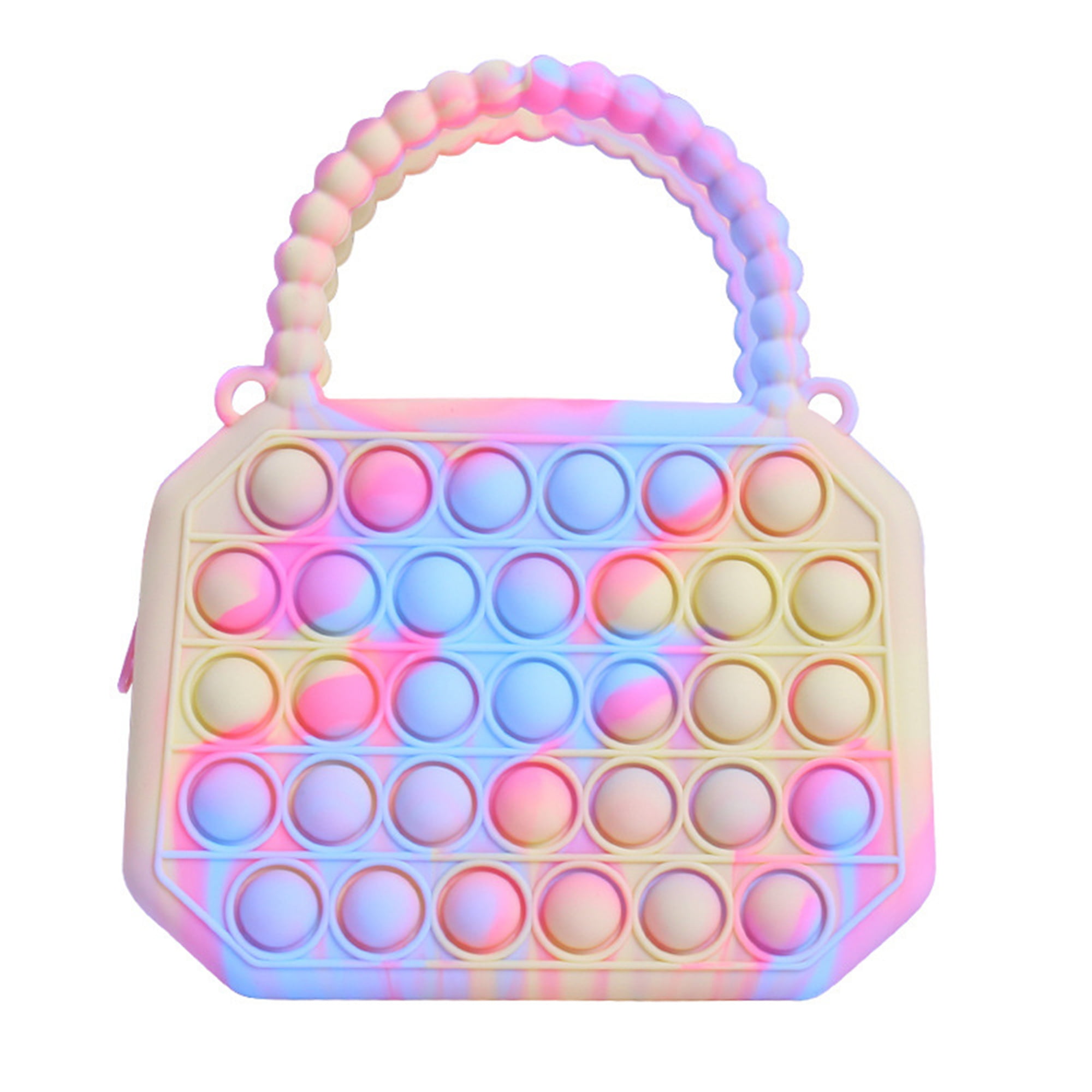 Silicone Push Bubble Fidget Sensory Toy Gift Girl Purse Shoulder Bag Handbag^ 